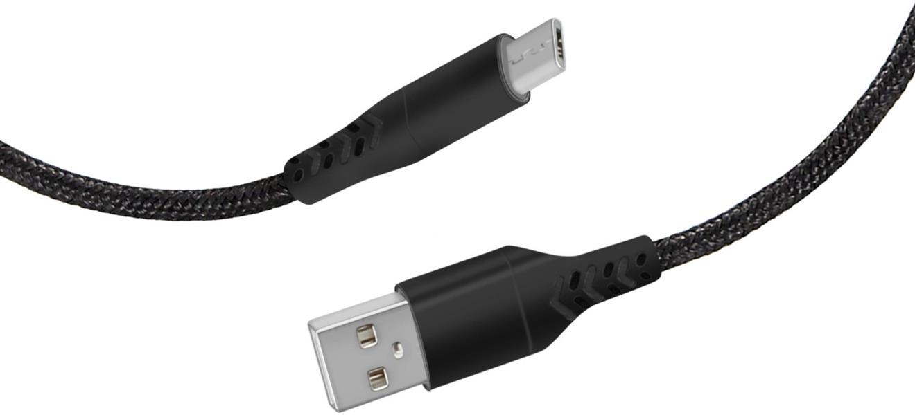 Mobiparts Micro USB to USB Braided Cable 2A 1 m Black