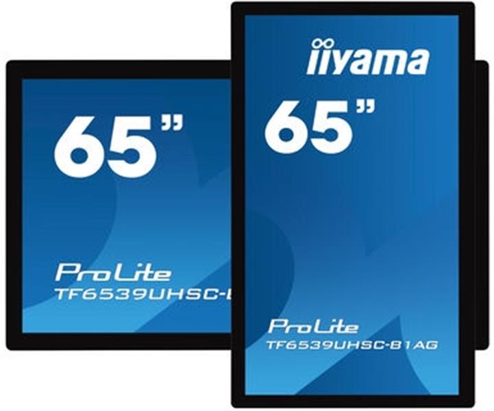 iiyama TF6539UHSC-B1AG interactive whiteboards & accessories 165,1 cm (65"") 3840 x 2160 Pixels Touchscreen Zwart USB