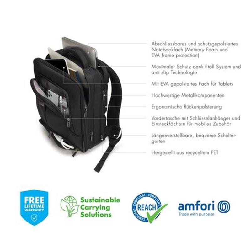 DICOTA Eco Backpack PRO 15-17 3inch