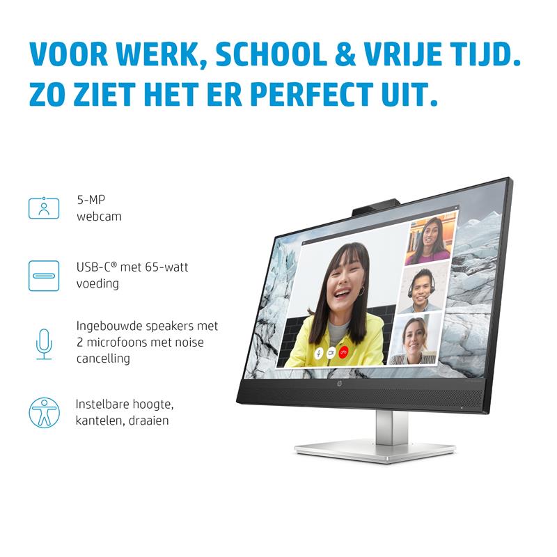 HP E-Series E27m G4 68,6 cm (27"") 2560 x 1440 Pixels Quad HD Zwart