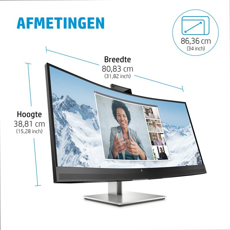 HP E34m G4 86,4 cm (34"") 3440 x 1440 Pixels Wide Quad HD Zwart