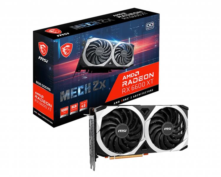 MSI MECH RX 6600 XT 2X 8G OC videokaart AMD Radeon RX 6600 XT 8 GB GDDR6