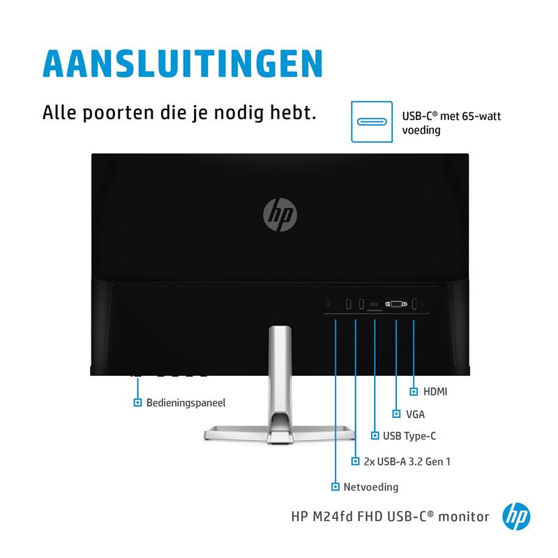 HP M24fd USB-C 23 8IN 16:9 FHD 1000:1