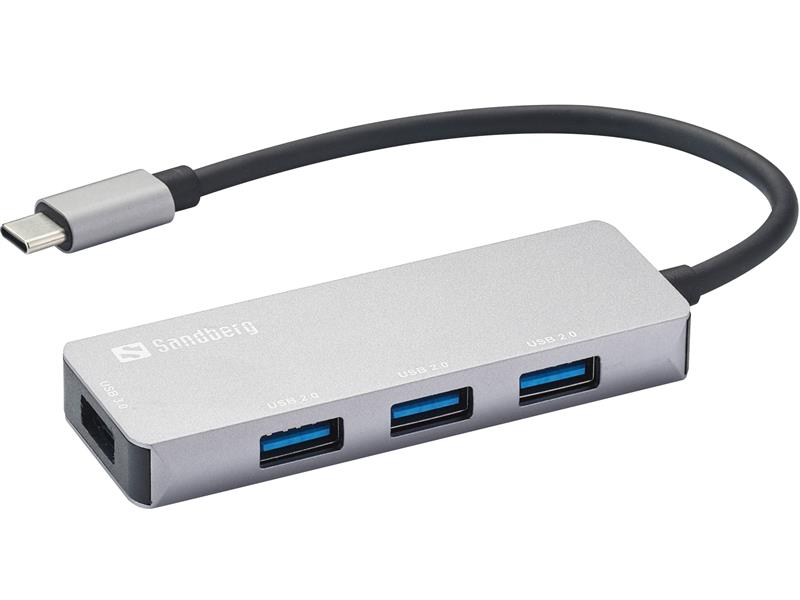 Sandberg 336-32 interface hub USB 3.2 Gen 1 (3.1 Gen 1) Type-C 5000 Mbit/s Grijs