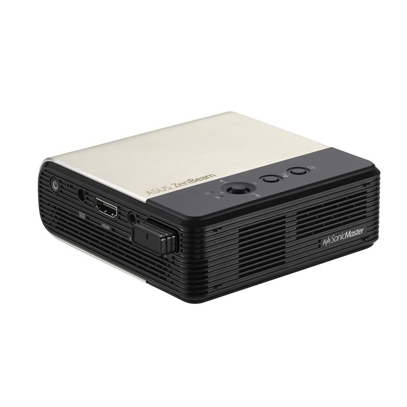 ASUS ZenBeam E2 beamer/projector Projector met normale projectieafstand 300 ANSI lumens DLP WVGA (854x480) Zwart, Goud