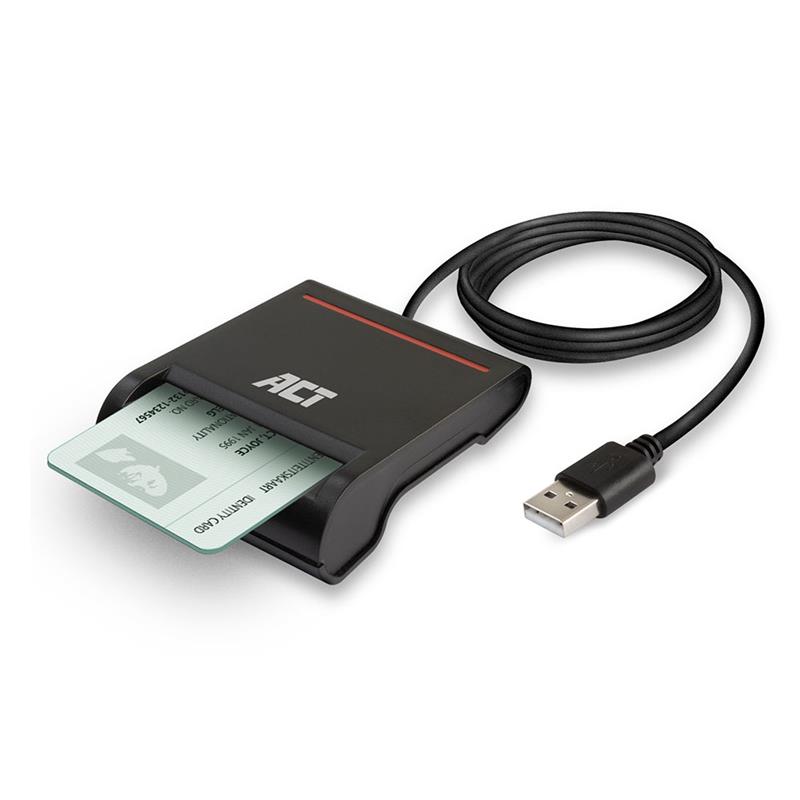 ACT AC6015 smart card reader Binnen USB USB 2.0 Zwart