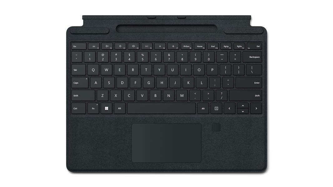 Microsoft Surface Pro Signature Keyboard with Fingerprint Reader Zwart Microsoft Cover port AZERTY Belgisch