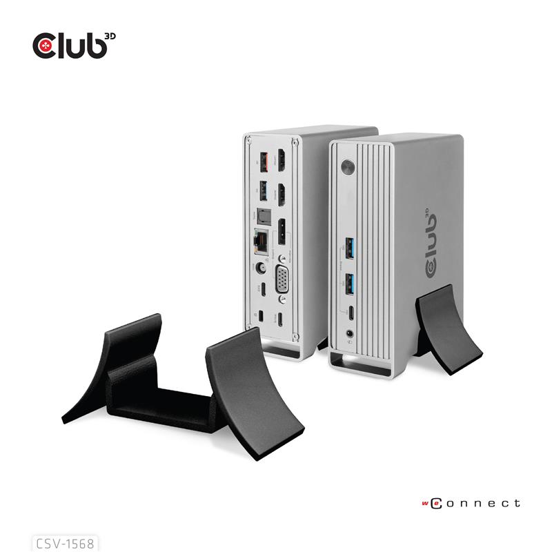 CLUB3D USB type C Universeel docking station 2x USB Gen2 Type-A 1x USB Gen1 Type-A 1x USB Type-A (ROOD) Smart Charging-poort 5V/2.4A Max. • 2x HDMI (D