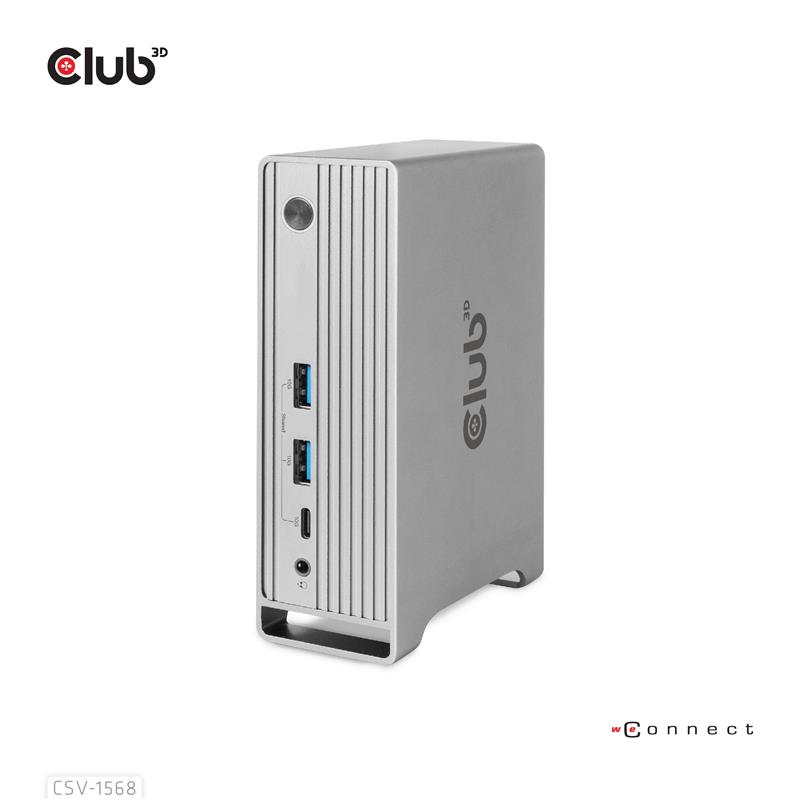 CLUB3D USB type C Universeel docking station 2x USB Gen2 Type-A 1x USB Gen1 Type-A 1x USB Type-A (ROOD) Smart Charging-poort 5V/2.4A Max. • 2x HDMI (D