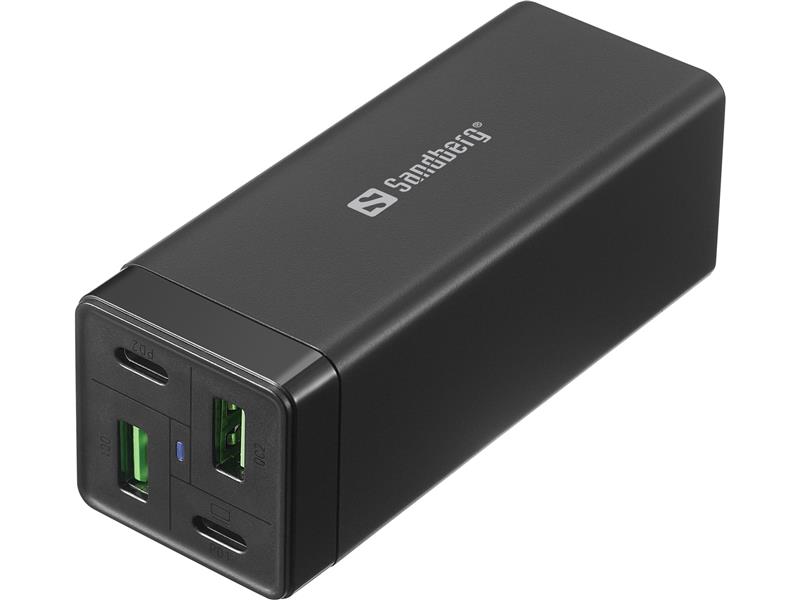 Sandberg 4in1 Charger 2xUSB-C 2xUSB 65W netvoeding & inverter Binnen Zwart