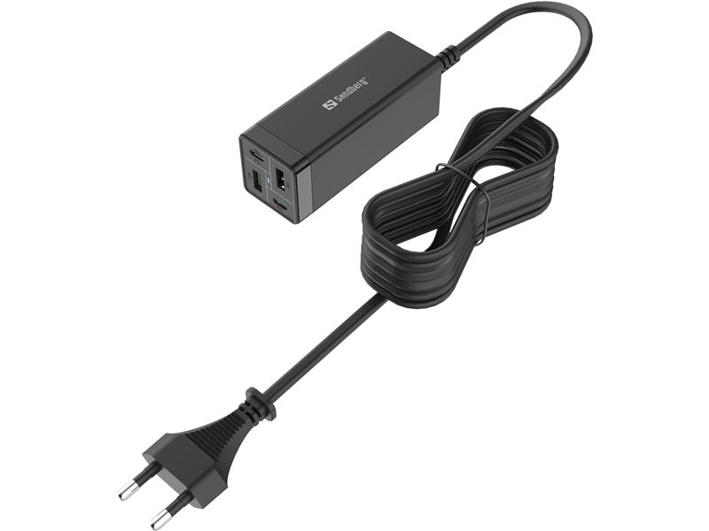 Sandberg 4in1 Charger 2xUSB-C 2xUSB 65W netvoeding & inverter Binnen Zwart