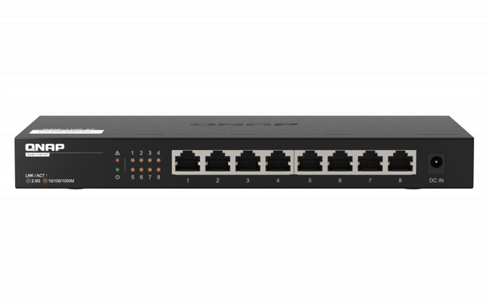 QNAP QSW-1108-8T netwerk-switch Unmanaged 2.5G Ethernet (100/1000/2500) Zwart