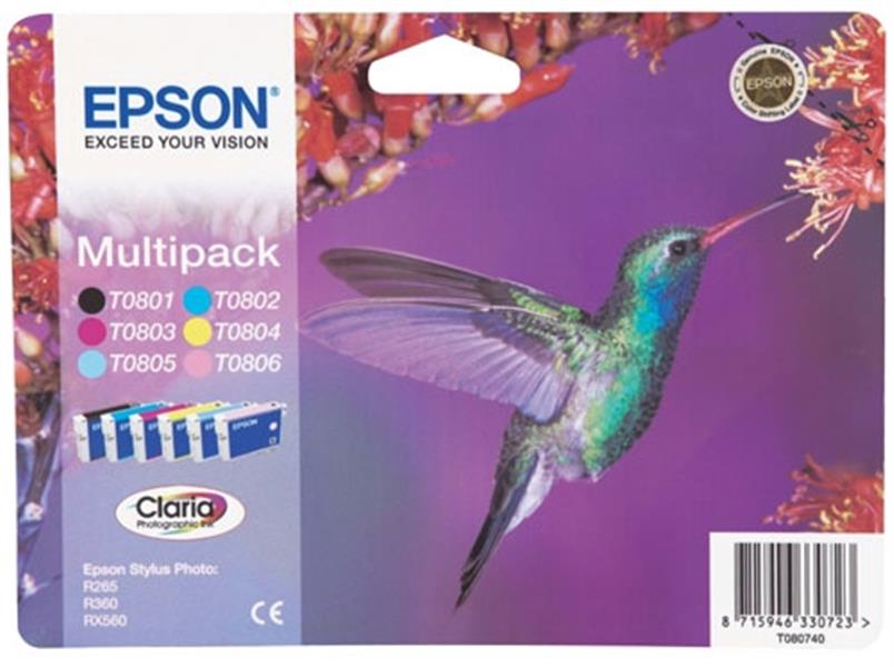 Epson Hummingbird Multipack 6-colours T0807 Claria Photographic Ink