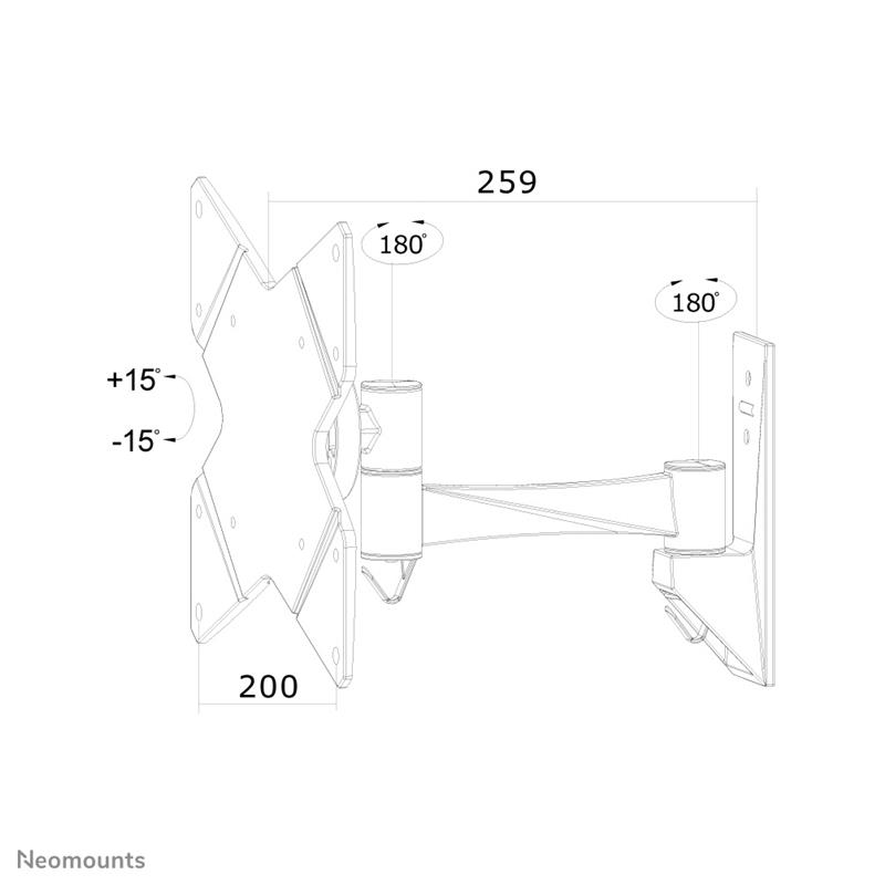 Neomounts tv/monitor wandsteun