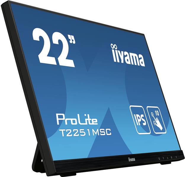 iiyama ProLite T2251MSC-B1 touch screen-monitor 54,6 cm (21.5"") 1920 x 1080 Pixels Multi-touch Multi-gebruiker Zwart