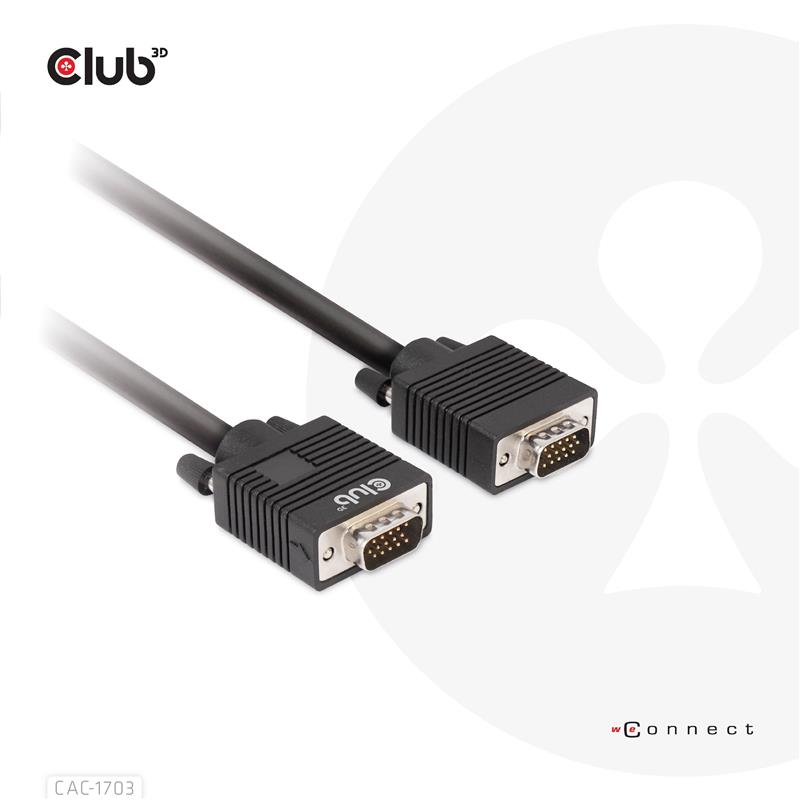 CLUB3D VGA Cable Bidirectional M/M 3m/9.84ft 28AWG