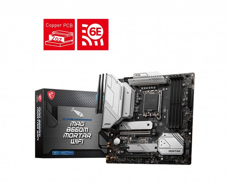 MSI MAG B660M MORTAR WIFI moederbord Intel B660 LGA 1700 micro ATX