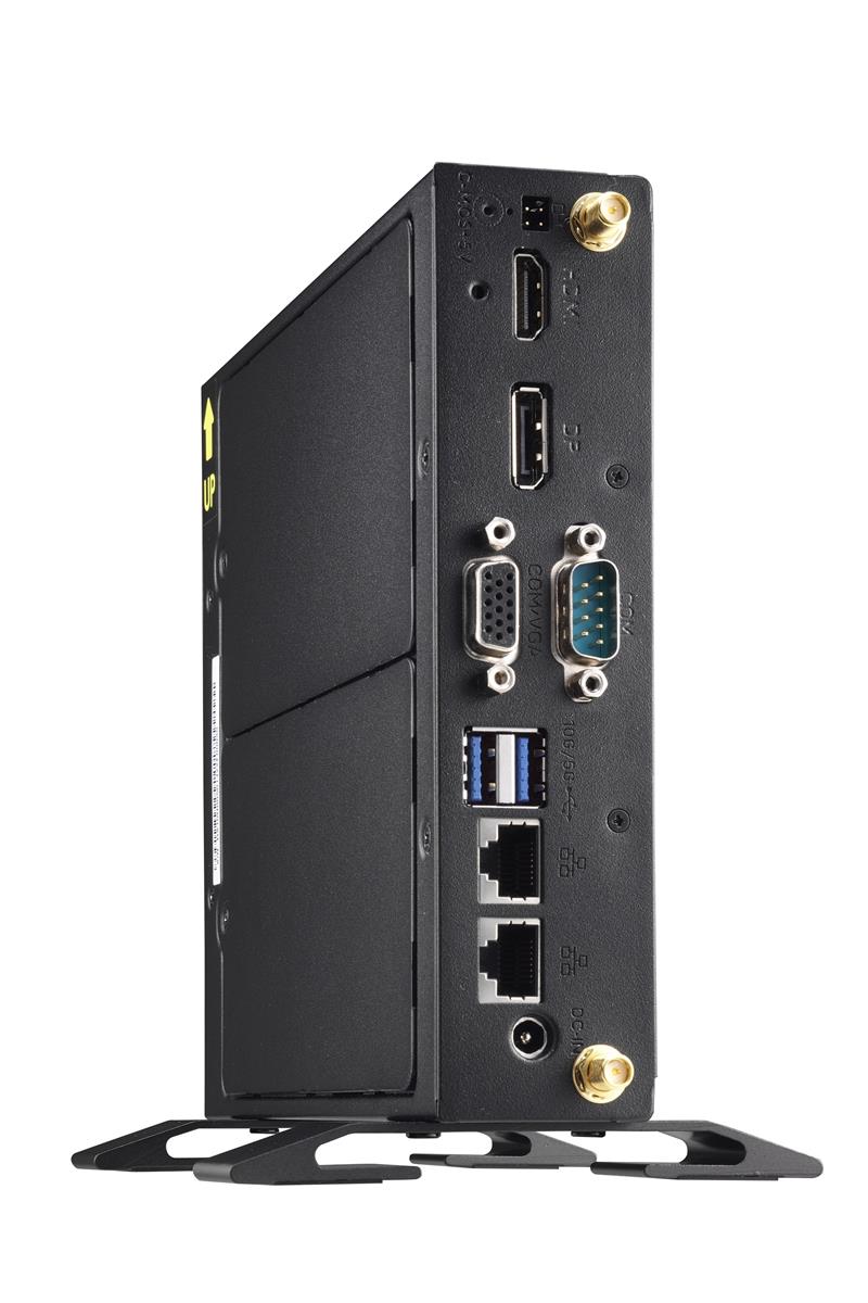 Shuttle XPC slim Barebone DS20UV2, Celeron 5205U, 1xHDMI, 1xDP, 1xVGA, 2xLAN (1xGbit, 1x2.5Gbit), 1xCOM, 8xUSB, ventilatorloos, 24/7 permanent gebruik