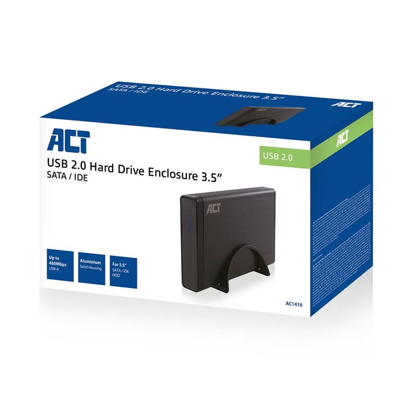 ACT AC1410 behuizing voor opslagstations HDD-behuizing Zwart 3.5""