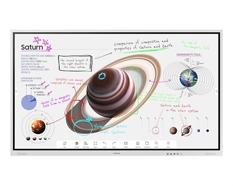 Samsung WM75B interactive whiteboards & accessories 190,5 cm (75"") 3840 x 2160 Pixels Touchscreen Grijs USB / Bluetooth