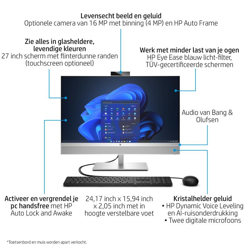 HP EliteOne 870 G9 all-in-one touchscreen-pc Wolf Pro Security Edition