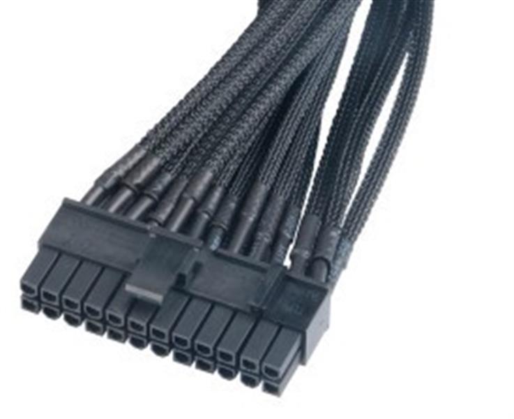 Akasa Flexa p24 black fully braided 24 pin atx psu 40cm extension cable *MBM *MBF