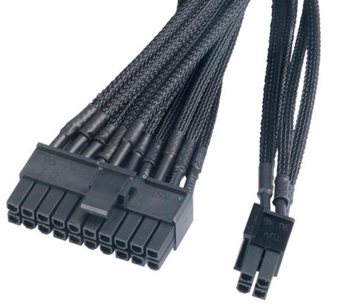 Akasa Flexa p24 black fully braided 24 pin atx psu 40cm extension cable *MBM *MBF