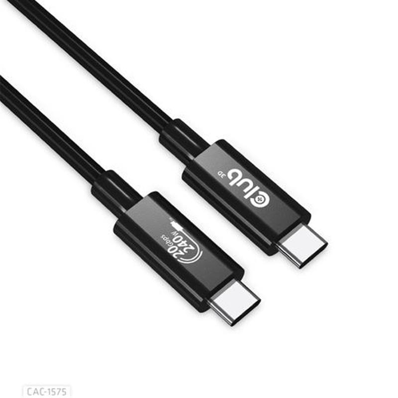 CLUB3D USB4 Gen2x2 Type-C Bi-Directional Cable 4K60Hz Data 20Gbps PD 240W 48V 5A EPR M M 2m USB IF GECERTIFCIEERD