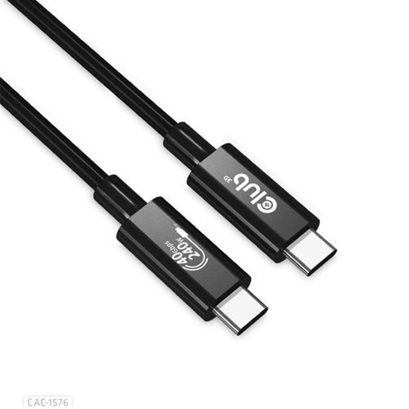 CLUB3D USB4 Gen3x2 Type-C Bi-Directional Cable 8K60Hz Data 40Gbps PD 240W 48V 5A EPR M M 1m USB IF GECERTIFICEERD