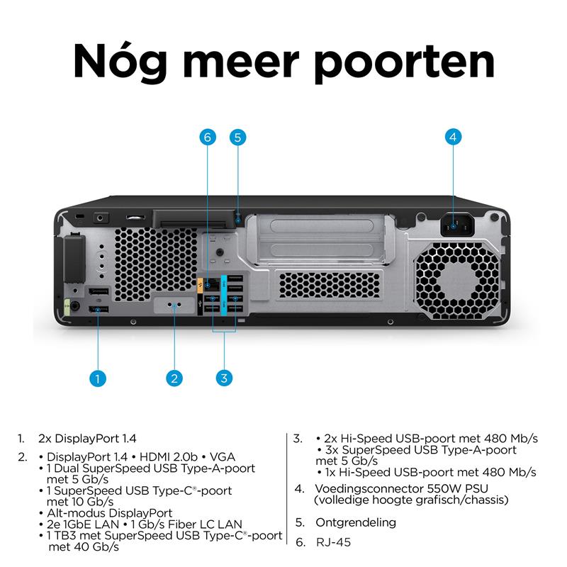 HP Z2 SFF G9 i7-13700 Intel® Core™ i7 16 GB DDR5-SDRAM 512 GB SSD Windows 11 Pro Workstation Zwart