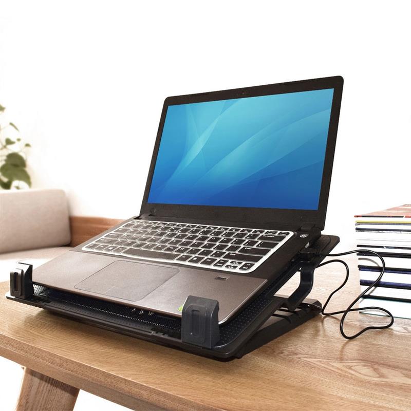 ACT Laptopstandaard tot 17” in hoogte verstelbaar 5 standen 2-poorts hub