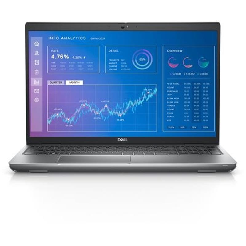 DELL Precision 3571 i7-12700H Mobiel werkstation 39,6 cm (15.6"") Full HD Intel® Core™ i7 16 GB DDR5-SDRAM 512 GB SSD NVIDIA T600 Wi-Fi 6E (802.11ax) 