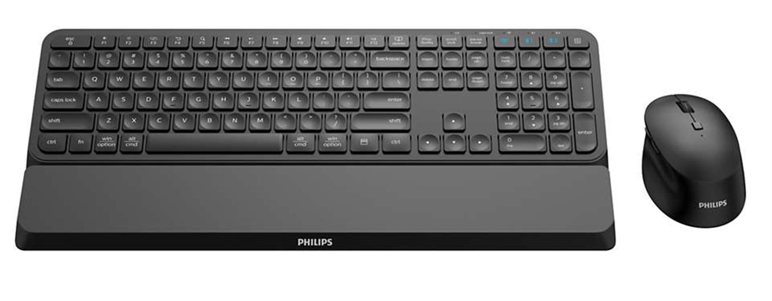 Philips 6000 series SPT6607B/00 toetsenbord Inclusief muis RF-draadloos + Bluetooth Amerikaans Engels Zwart