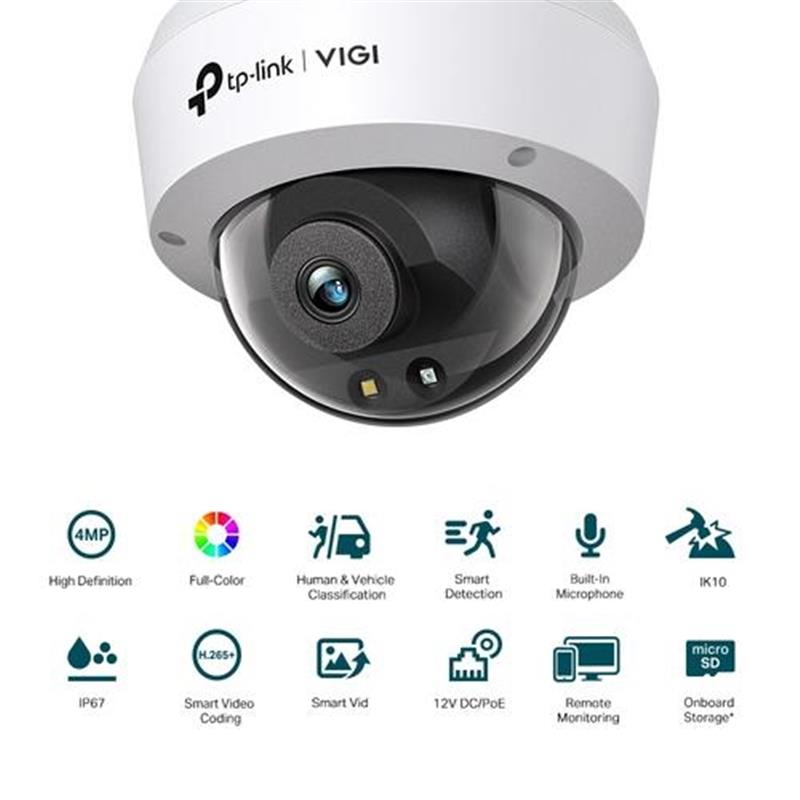TP-Link VIGI C240 (2.8mm) Dome IP-beveiligingscamera Binnen & buiten 2560 x 1440 Pixels Plafond/muur