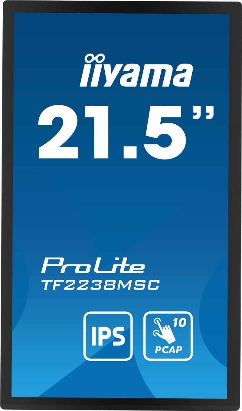 iiyama PROLITE Digitaal A-kaart 55,9 cm (22"") LED 600 cd/m² Full HD Zwart Touchscreen