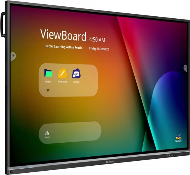 Viewsonic IFP7550-5 interactive whiteboards & accessories 190,5 cm (75"") 3840 x 2160 Pixels Touchscreen Zwart HDMI