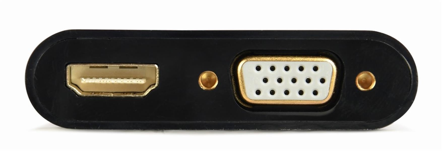 HDMI male naar HDMI female VGA female audio adapterkabel zwart