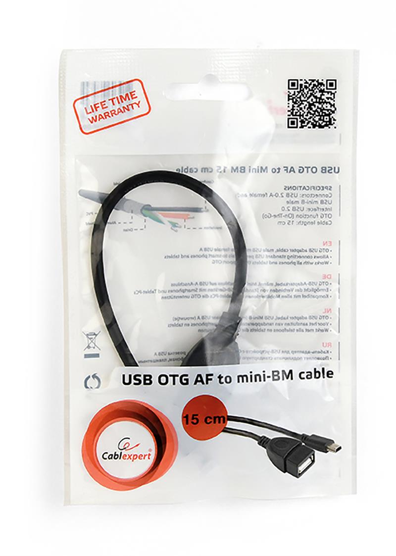 USB OTG-kabel mini USB 15 cm