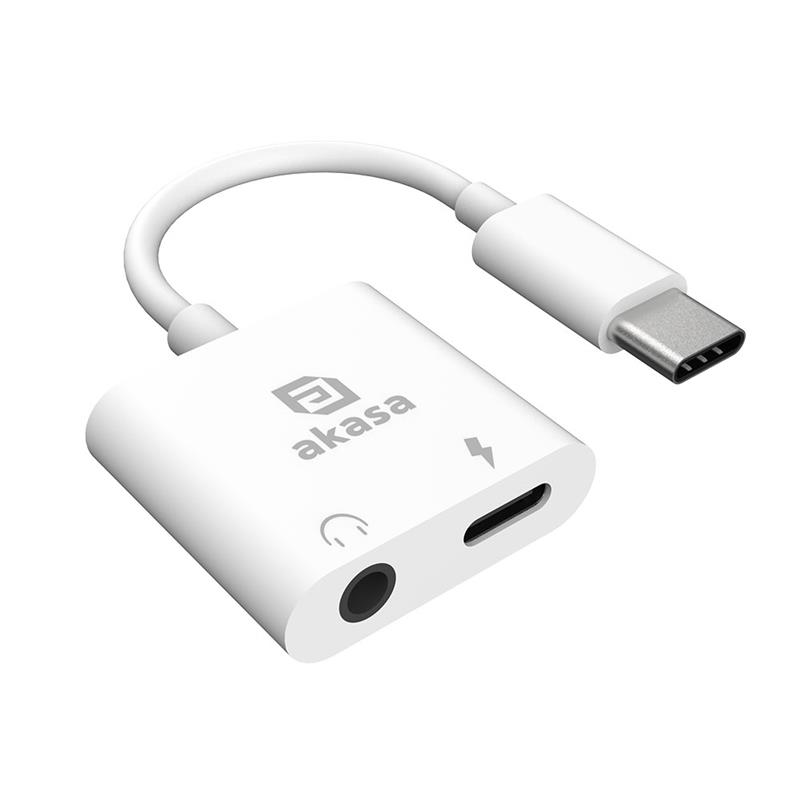 Akasa USB Type-C to 3 5mm Headphone Jack PD 15W charging port