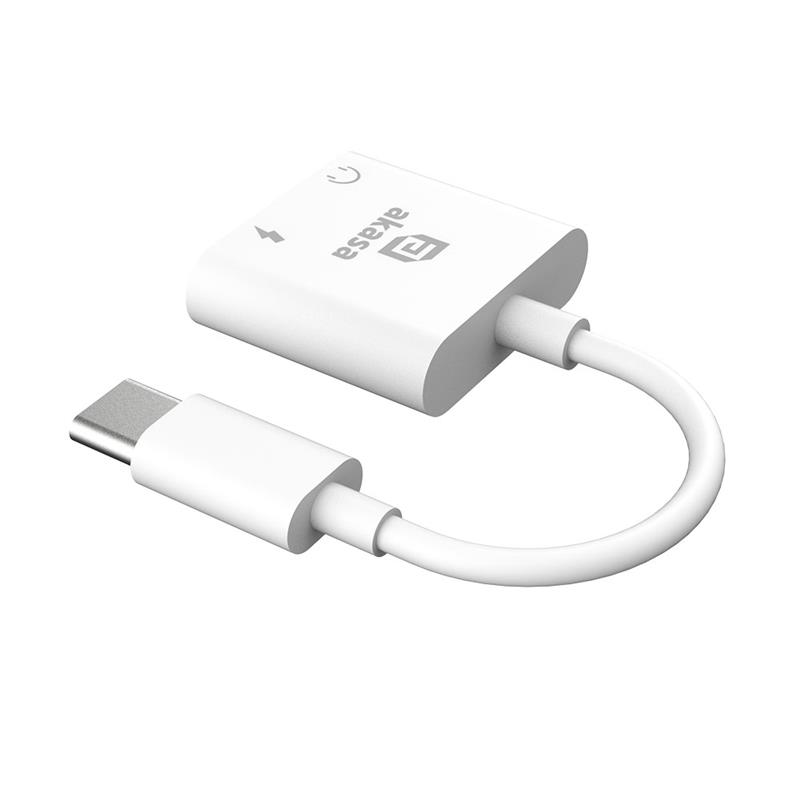 Akasa USB Type-C to 3 5mm Headphone Jack PD 15W charging port