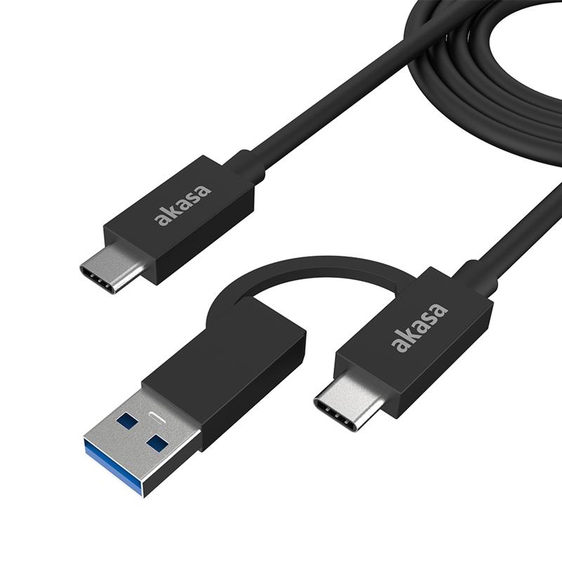 Akasa 2-In-1 USB 3 2 Gen 2x2 Type-C Type-A to Type-C 20G 1m