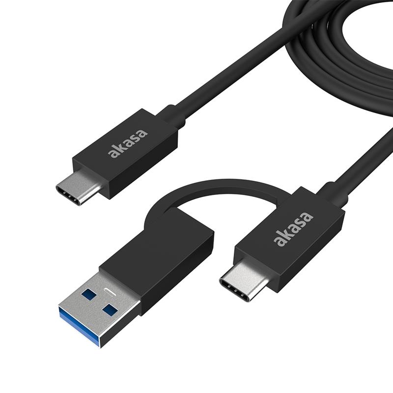Akasa 2-In-1 USB 3 2 Gen 2x2 Type-C Type-A to Type-C 20G 1m *USBAM *USBCM