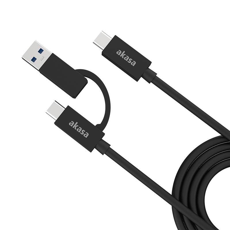 Akasa 2-In-1 USB 3 2 Gen 2x2 Type-C Type-A to Type-C 20G 1m *USBAM *USBCM