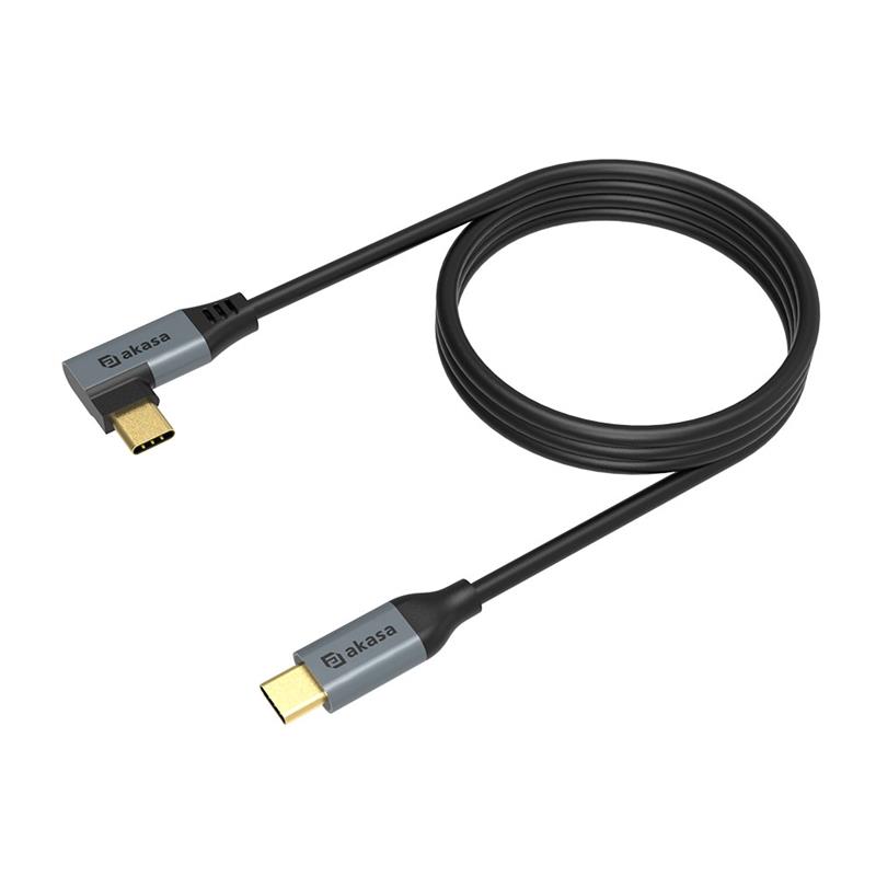 Akasa Right Angle USB type-C 100W PD Charging Cable 2 x USB-C straight 90 degrees 