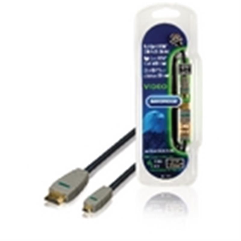 High Speed HDMI kabel met Ethernet HDMI-Connector - HDMI Micro-Connector Male 2.00 m Blauw