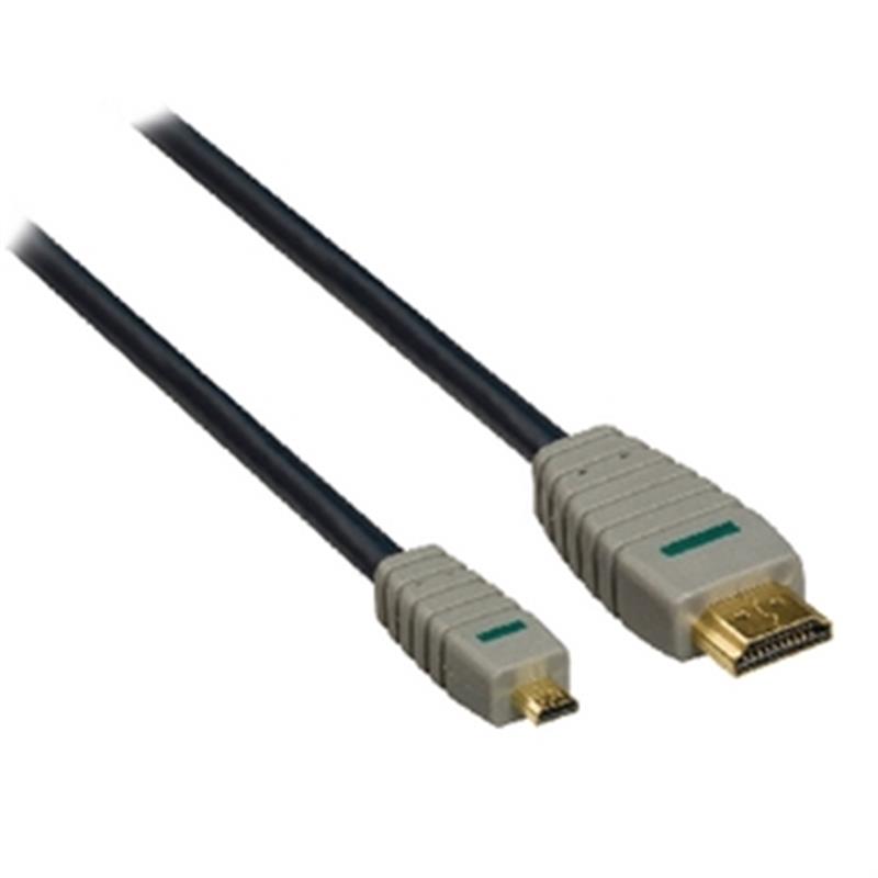 High Speed HDMI kabel met Ethernet HDMI-Connector - HDMI Micro-Connector Male 2.00 m Blauw