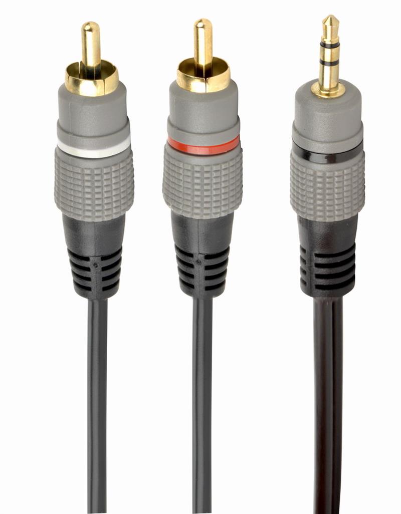 3 5 mm stereo adapter naar 2x RCA adapter 2 5 m kabel metalen connectoren