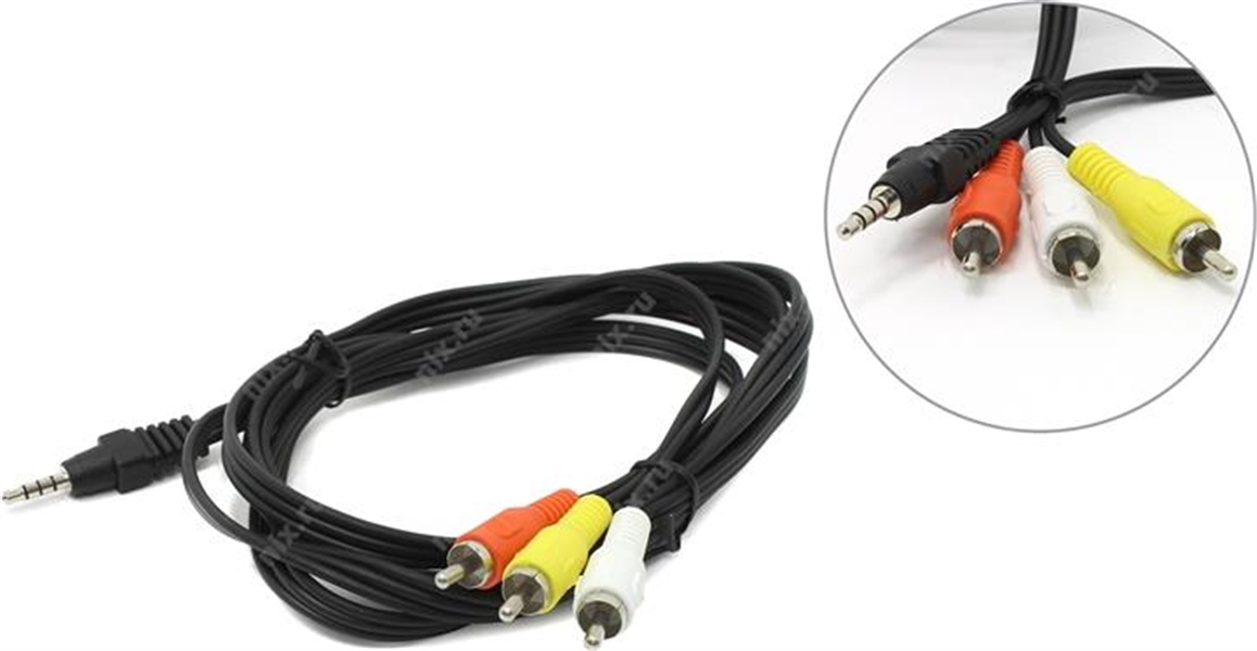 3 5 mm 4- pin naar RCA audio video kabel 2 m