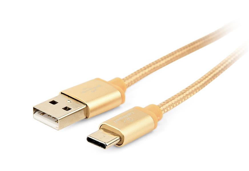 USB-C kabel katoen 1 8 meter goud Blister