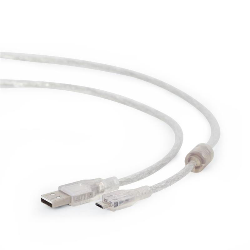 USB-kabel A MicroB 1 8 meter Transparant